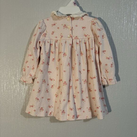 Ralph Lauren Baby Girl Set Long Sleeve Dress Bloomers Pink Flowers Collar 9 mo - Picture 7 of 16